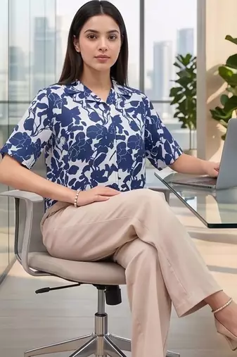 Floral Print Satin Crop Top