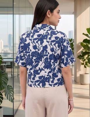 Floral Print Satin Crop Top 5