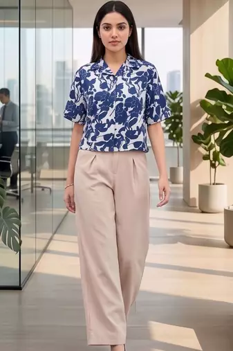 Floral Print Satin Crop Top