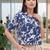 Floral Print Satin Crop Top