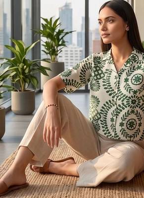 Floral Print Satin Top 1