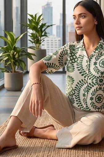 Floral Print Satin Top