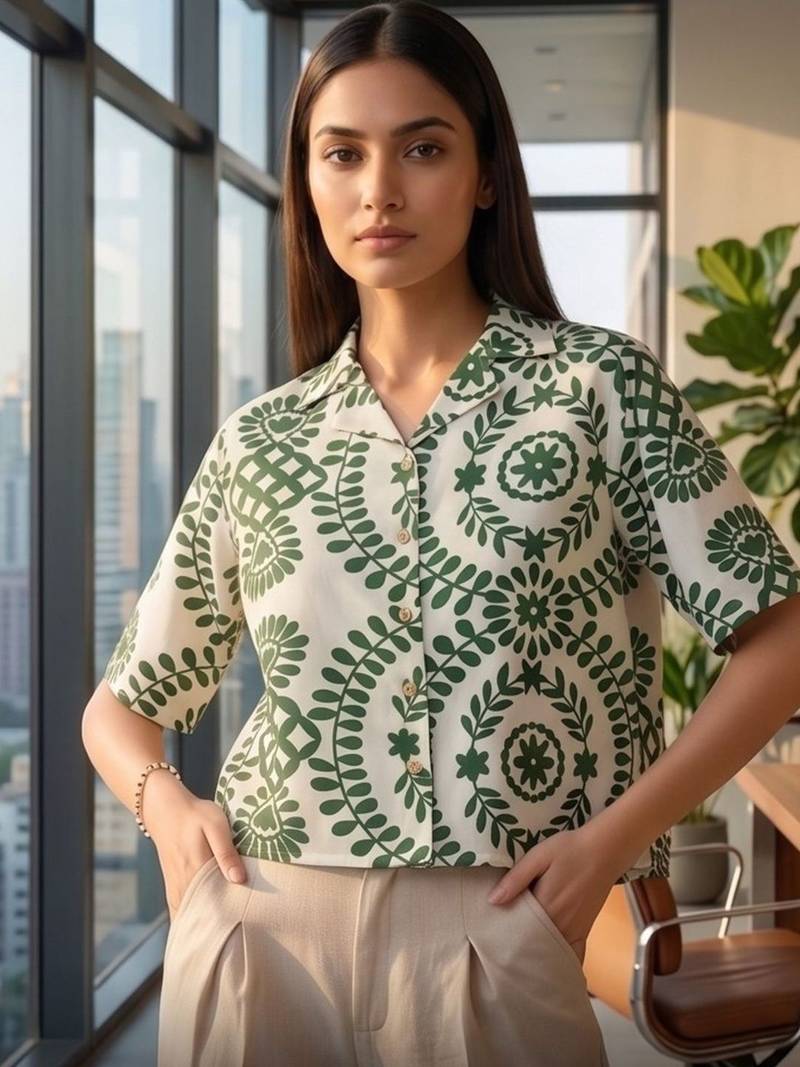 Floral Print Satin Top