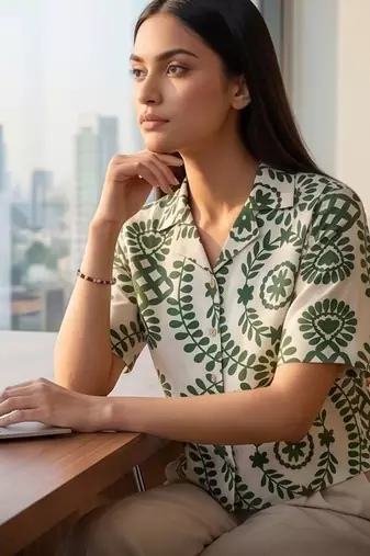 Floral Print Satin Top