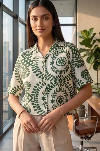 Floral Print Satin Top