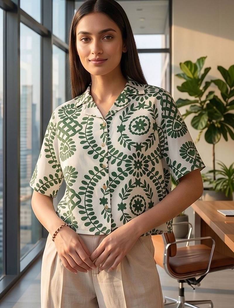 Floral Print Satin Top