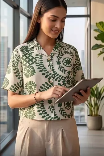 Floral Print Satin Top