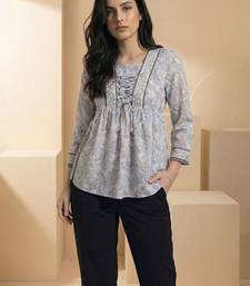 Floral Print Bohemian Cotton Blend Top