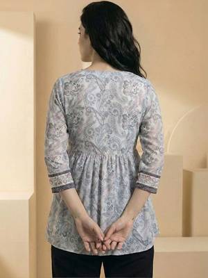 Floral Print Bohemian Cotton Blend Top 4