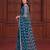 Teal designer net saree with beads, sequins & pearl embroidery
