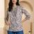 Floral Print Mandarin Collar Top