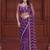 Purple designer net saree with beads, sequins & pearl embroidery