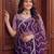 Purple designer net saree with beads, sequins & pearl embroidery