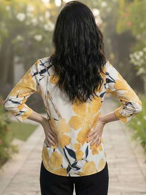 Floral Print Mandarin Collar Top 3