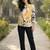 Floral Print Mandarin Collar Top