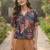 Print Monochrome Satin Shirt Style Top