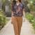 Print Monochrome Satin Shirt Style Top