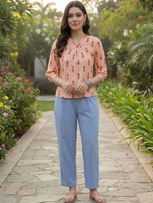 Print Puff Sleeve Ethnic Top 2