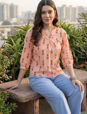 Print Puff Sleeve Ethnic Top 5