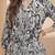 Geometric Print Puff Sleeve Satin Blend Top