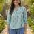 Print Puff Sleeve Ethnic Top