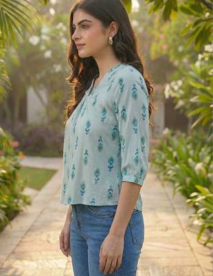 Print Puff Sleeve Ethnic Top 4