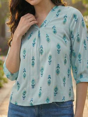 Print Puff Sleeve Ethnic Top 5