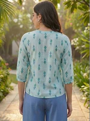 Print Puff Sleeve Ethnic Top 6