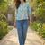 Print Puff Sleeve Ethnic Top