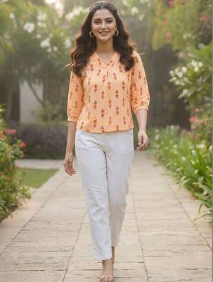 Print Puff Sleeve Ethnic Top 1