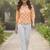 Print Puff Sleeve Ethnic Top