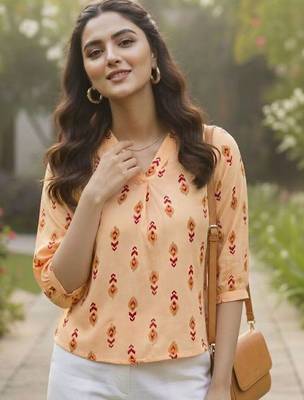 Print Puff Sleeve Ethnic Top 4