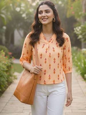 Print Puff Sleeve Ethnic Top 5