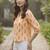 Print Puff Sleeve Ethnic Top