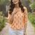 Print Puff Sleeve Ethnic Top