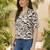 Print Monochrome Satin Shirt Style Top
