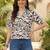 Print Monochrome Satin Shirt Style Top
