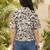Print Monochrome Satin Shirt Style Top