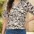 Print Monochrome Satin Shirt Style Top