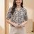 Print Monochrome Satin Shirt Style Top