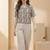 Print Monochrome Satin Shirt Style Top