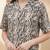 Print Monochrome Satin Shirt Style Top