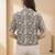 Print Monochrome Satin Shirt Style Top
