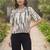 Print Ethnic Satin Shirt Style Top