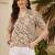 Geometric Print Satin Shirt Style Top