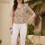 Geometric Print Satin Shirt Style Top