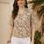 Geometric Print Satin Shirt Style Top