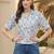 Floral Print Tropical Satin Shirt Style Top