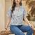 Floral Print Tropical Satin Shirt Style Top