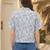 Floral Print Tropical Satin Shirt Style Top